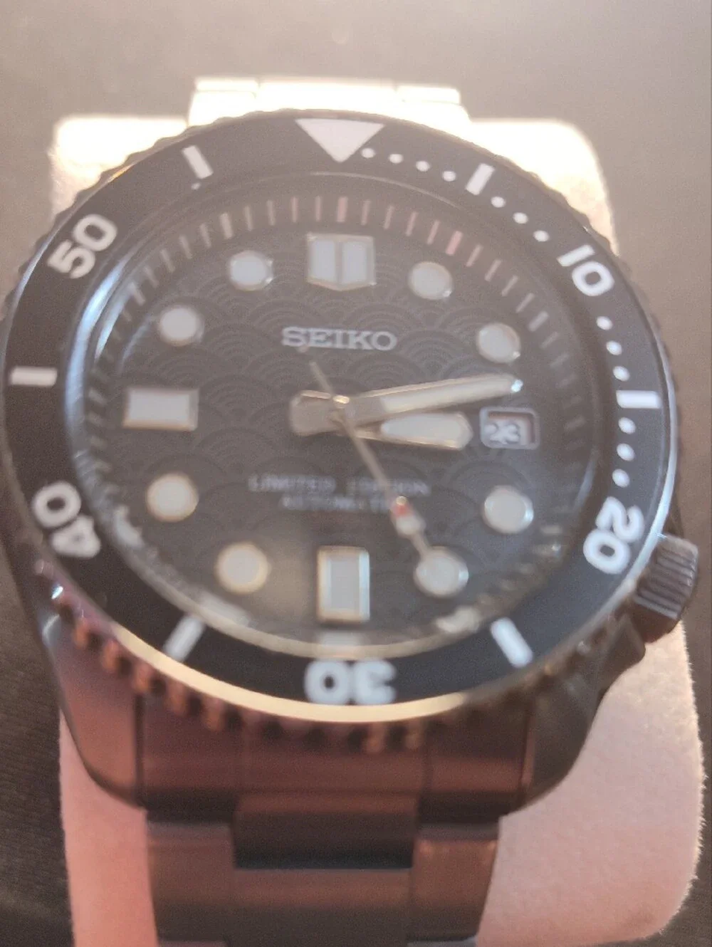 Seiko Black Dial Stainless Steel Limited Edition Watch